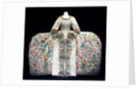 Court dress or mantua, back view. Embroidered silk with silver thread. England, c.1740-45. by Unknown
