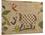 Cover, detail of an elephant. England, 17th century by unknown