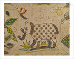 Cover, detail of an elephant. England, 17th century by unknown