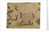 Cover, detail of an elephant. England, 17th century by unknown