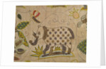 Cover, detail of an elephant. England, 17th century by unknown