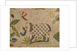 Cover, detail of an elephant. England, 17th century by unknown