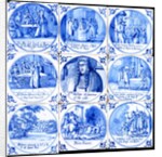 Nine tiles depicting the Popish Plot. London, England, late 17th century by Jan Ariens van Hamme