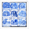 Nine tiles depicting the Popish Plot. London, England, late 17th century by Jan Ariens van Hamme