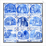 Nine tiles depicting the Popish Plot. London, England, late 17th century by Jan Ariens van Hamme