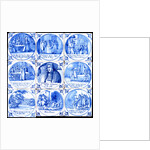 Nine tiles depicting the Popish Plot. London, England, late 17th century by Jan Ariens van Hamme