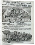 Advertisement for Sowerby's Ellison Glass Works. London, England, 1890 by Anonymous
