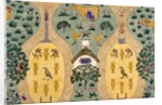 Textile design depicting a farm by Charles Francis Annesley Voysey