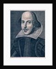 Frontispiece showing William Shakespeare on his book Comedies, Histories and Tragedies. England, 1623 by Anonymous
