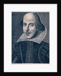 Frontispiece showing William Shakespeare on his book Comedies, Histories and Tragedies. England, 1623 by Anonymous