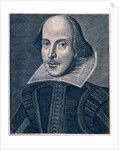 Frontispiece showing William Shakespeare on his book Comedies, Histories and Tragedies. England, 1623 by Anonymous