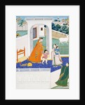 Krishna Peering Over a Wall at Radha & Children. Mandi, Punjab Hills, India, 1840 by Unknown