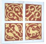 Tile design from album of medieval tile designs by William Godwin