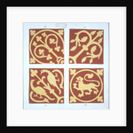 Tile design from album of medieval tile designs by William Godwin
