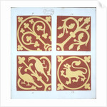 Tile design from album of medieval tile designs by William Godwin