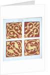 Tile design from album of medieval tile designs by William Godwin
