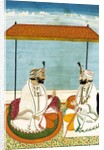 Two Sikh noblemen in conversation. Punjab, India, mid-19th century by Unknown