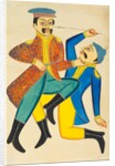 Two men fighting by Unknown