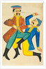 Two men fighting by Unknown