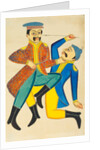 Two men fighting by Unknown