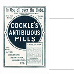 Advertisement for Cockle's Anti-Bilious Pills by Anonymous