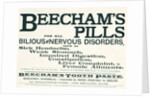 Advertisement for Beecham's Pills by Anonymous