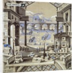 Perspective views of a railway station by Unknown