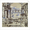 Perspective views of a railway station by Unknown