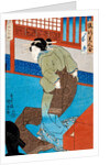Woman tying her obi by Utagawa Kunisada
