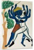 Hanuman Struggling with Ravana. Calcutta, India, late 19th century by Unknown