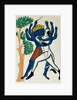 Hanuman Struggling with Ravana. Calcutta, India, late 19th century by Unknown