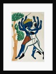 Hanuman Struggling with Ravana. Calcutta, India, late 19th century by Unknown