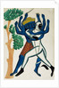 Hanuman Struggling with Ravana. Calcutta, India, late 19th century by Unknown