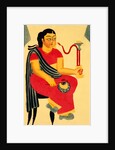 Woman smoking a hookah by Kali Charan Ghosh