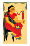 Woman smoking a hookah by Kali Charan Ghosh