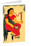 Woman smoking a hookah by Kali Charan Ghosh