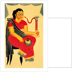 Woman smoking a hookah by Kali Charan Ghosh