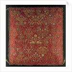 Cushion cover trimmed with ribbon lace by Unknown