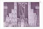 Photograph of a shop window with a display of Tropon goods by Anonymous