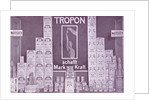 Photograph of a shop window with a display of Tropon goods by Anonymous