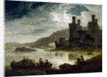 Conway Castle at Night by Julius Caesar Ibbetson(the elder)