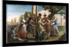 Country dancing around a maypole by Francis Hayman