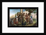 Country dancing around a maypole by Francis Hayman