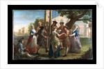 Country dancing around a maypole by Francis Hayman