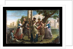 Country dancing around a maypole by Francis Hayman