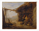 Mending The Bait Nets, Shanklin by Edward William Cooke