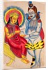 Annapuna seated, giving rice to Shiva by Unknown