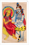 Annapuna seated, giving rice to Shiva by Unknown