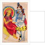 Annapuna seated, giving rice to Shiva by Unknown