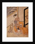 Courtesan and her Lover Reading a Letter, a Parody on an Incident in the Chushingura by Suzuki Harunobu